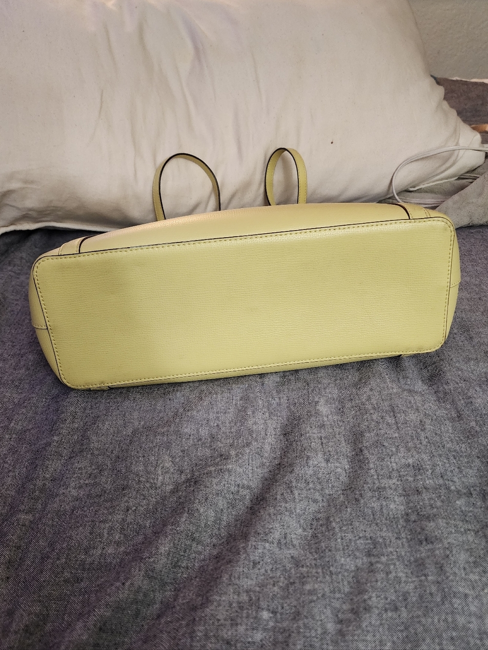 Kate Spade Light Yellow Tote Bag Large Structured Shoulder Purse NWOT - Picture 3 of 5